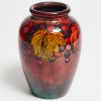 Moorcroft Flambé Grape and Leaf Vase, c.1925-30, height 9.1 in — 23 cm