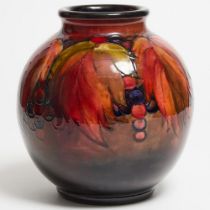 Moorcroft Flambé Grape and Leaf Vase, c.1945-49, height 10.2 in — 26 cm