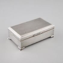 English Silver Rectangular Cigarette Box, Chester, 1945, 2.2 x 6.7 x 3.9 in — 5.7 x 17 x 10 cm