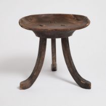 Liberty & Co. Oak 'Thebes' Stool, London, c.1900, height 13.4 in — 34 cm