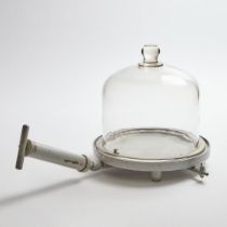 Vacuum Pump Bell Jar Apparatus, early 20th century, overall height 12.5 in — 31.8 cm, length 22 in —