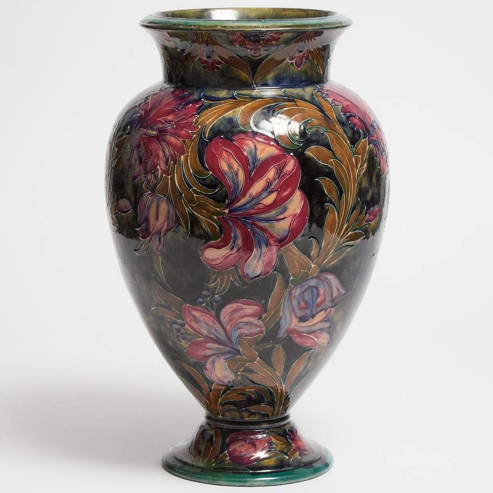 Moorcroft Large Spanish Vase, dated 1915, height 17.9 in — 45.5 cm
