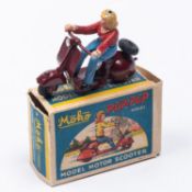 A rare MOKO 'POP-POP' series Model Motor Scooter. An example finished in maroon with black seat,