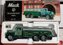 10 First Gear 1:34 scale Trucks. 1960 Model B-61 Mack Tandem Axle Tractor with Lowboy Trailer,