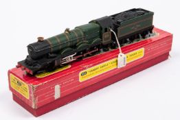 A Hornby Dublo BR (ex.GWR) Castle Class 4-6-0 locomotive, Cardiff Castle 4075, in lined green livery
