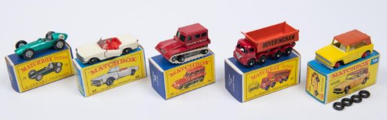 5x Matchbox Series. 17d; Foden Tipper in orange and red with 'Hoveringham' to sides. 18e; Field