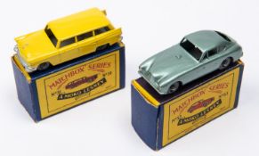 2 Matchbox Series. No.31 Ford Station Wagon. In yellow with black base and metal wheels. Plus, a