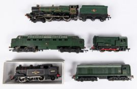 6x Hornby Dublo BR locomotives for 2-rail running. Including; a Castle Class 4-6-0 loco, Cardiff