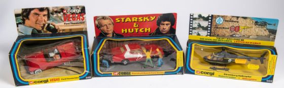 3x Corgi Film & TV related vehicles. Starsky & Hutch Ford Torino (292) in red and white with 3x