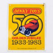 A Genuine Vitreous Enamel Sign commemorating the Dinky Toys Golden Jubilee 1933-1983. The related