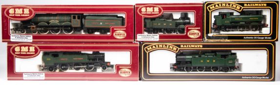 5x OO gauge GWR railway locomotives by GMR and Mainline Railways. Including; A Castle Class 4-6-0,