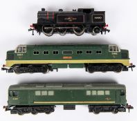 5x Hornby Dublo BR locomotives for 2-rail running. Including; a Class 28 Co-Bo diesel loco, D5702,