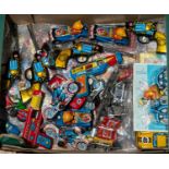 A quantity of Small Tinplate Vehicles and other items. Vehicles include Police, Fire, Ambulance,