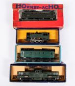 4x French Hornby ACHO HO gauge SNCF locomotives for 2-rail running. A Bo-Bo electric pantograph