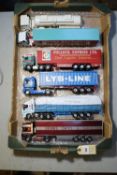 5 Corgi Trucks. Ex-Display Models. Scania Tractor Unit with Reefer Box Trailer, in Dennis Oates