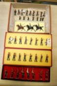 7x sets/part sets of lead soldiers by Britains, Hiriart and Lead miniatures. Including; 3x mounted