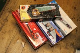 4 Corgi Trucks. Ex-Display Models. Scammell Crusader Flatbed Trailer. In J.R.Adams livery.