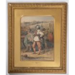 A Victorian watercolour by R.T. Pritchett F.S.A. of a Civil War scene, showing King Charles 1st's