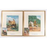 A pair of original watercolours for the Gale and Polden "Nelson" series of postcards: Drum Horses of