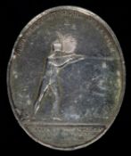 Dunfirmline Volunteers: an oval struck medal, 52x42mm, obverse a standing rifleman, legend "Best