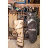23 various golf clubs: set of 5 Wilson irons (nos 3,4,5,6 and 8), with plated steel shafts; 4 "The