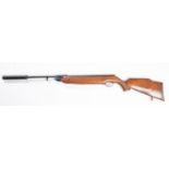 A .177" Weirauch HW95 break action air rifle, number 1780824, with sling swivels and silencer. GWO &