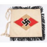 A Third Reich double sided trumpet banner, with applied BDM device on one side and runes on the