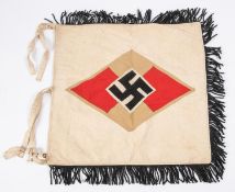 A Third Reich double sided trumpet banner, with applied BDM device on one side and runes on the