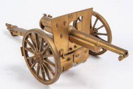 A good engineer made model of a French "Seventy Five" quick firing field gun, 11" overall, 5½"