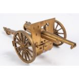 A good engineer made model of a French "Seventy Five" quick firing field gun, 11" overall, 5½"