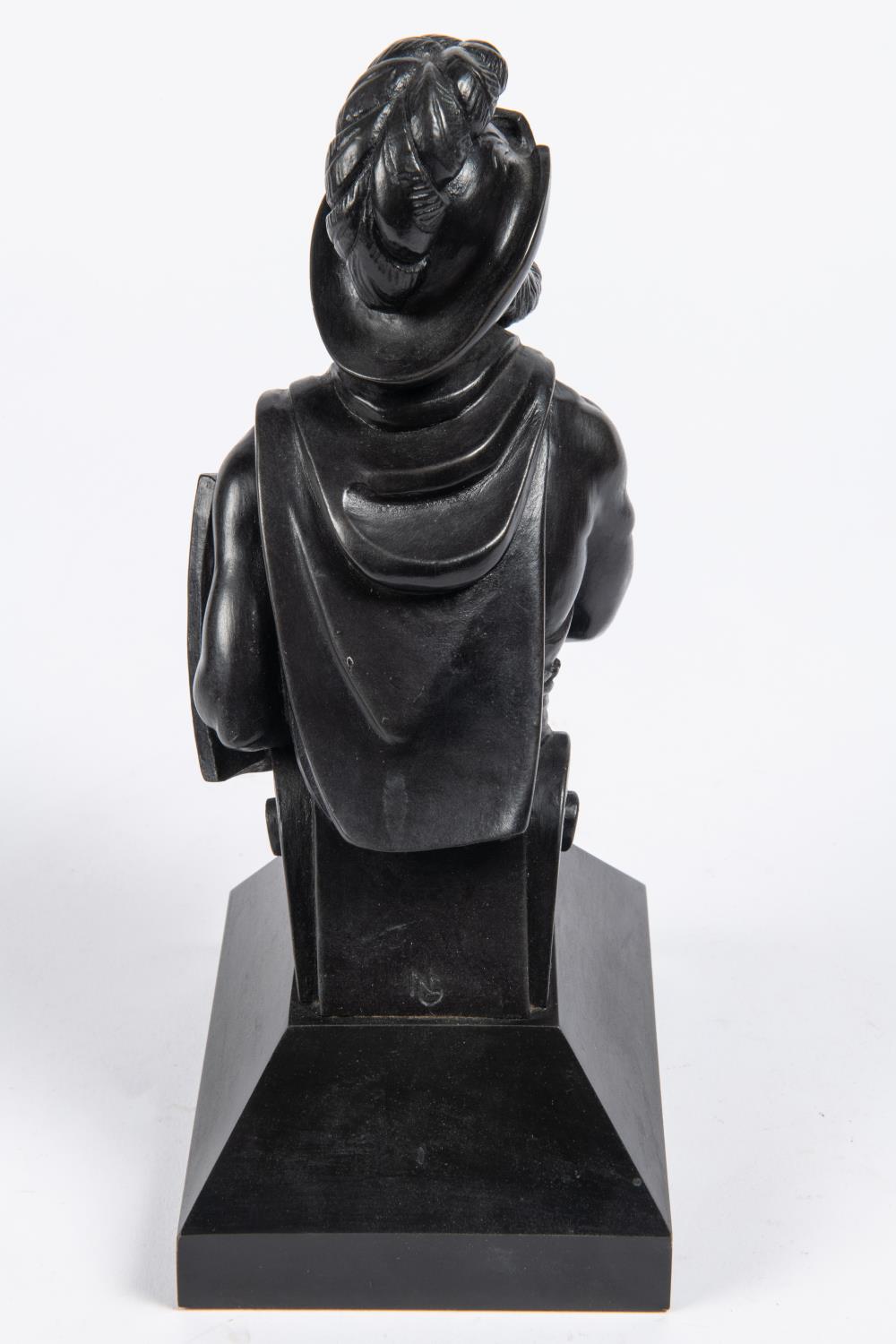 A model of the figurehead of HMS Gladiator (44 gun man of war launched in 1782), 9½", black finish - Image 4 of 4