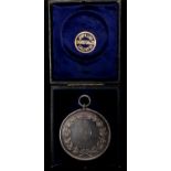 A Royal Horse Artillery large silver shooting medal, obverse head of Victoria left with legend "