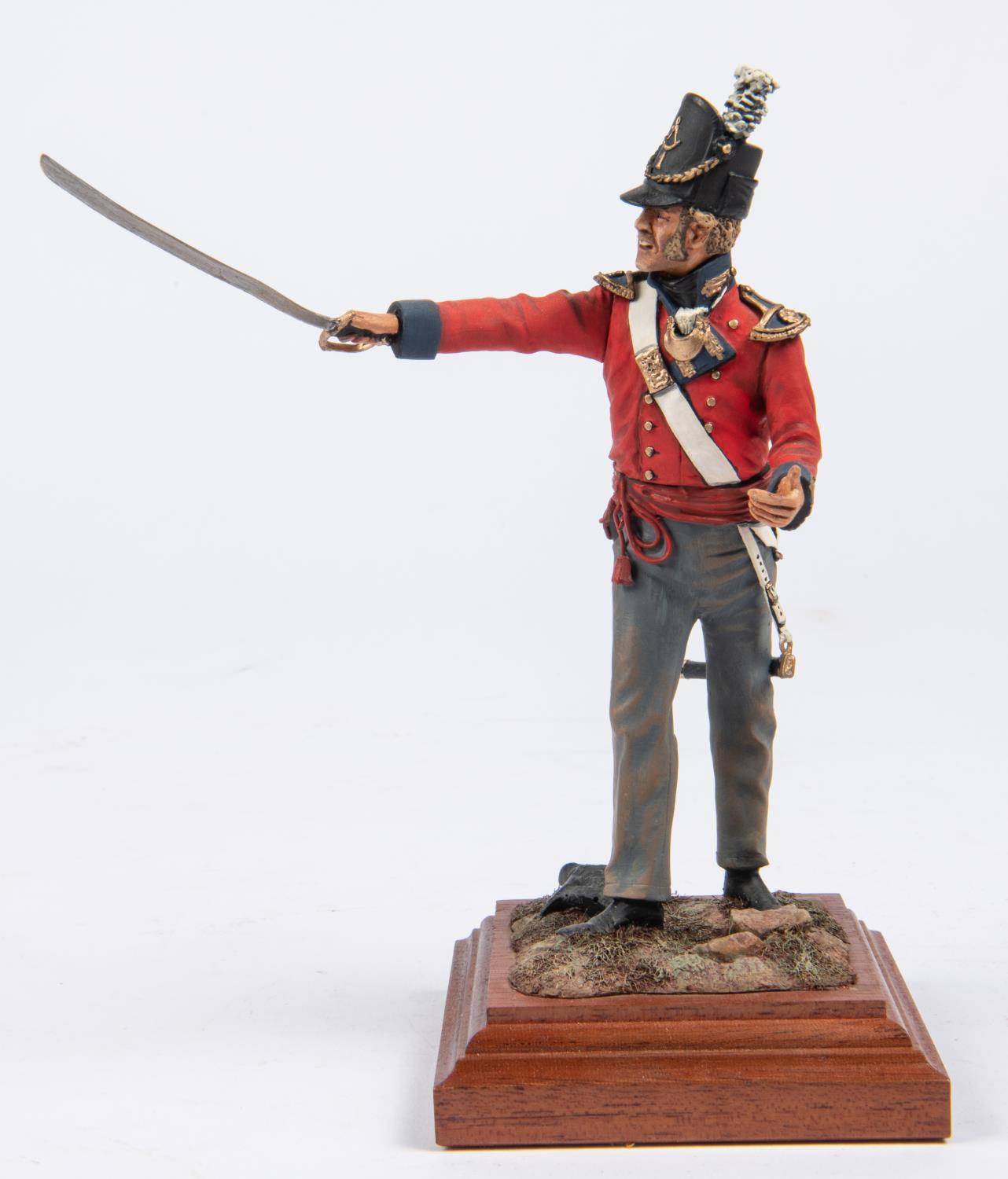 A good Charles Stadden figurine of a Waterloo Period Gunner, with polished wood base, height 12"; - Image 3 of 4