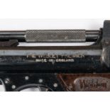 A .22" Webley Premier "D" series air pistol, number 1406, with brown plastic grips. GWO & clean