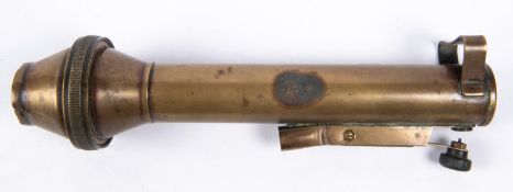 A WWII brass signalling torch, by Shimwell Alexander and Co, morse tapper key, marked with broad