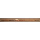 A 19th century bamboo cavalry lance, 108" (9') overall, the shoe bearing ordnance marks "9.L",