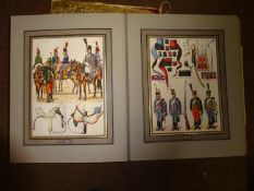 "L'Armée Francaise" by Lucien Rousselot, being a large heavy folio containing 30 double plates of
