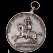 West Somerset Yeomanry, shooting medal, obverse struck device of mounted yeomanry officer left, with