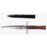 A WWI French fighting knife, DE blade 6½" marked "LE VENGEUR DE 1870" and numbered "76". with