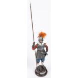 A decorated figure of a Cromwellian pikeman c 1645, with applied armour and weapons, mounted on a