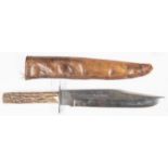 A modern Bowie knife, clipped back blade 9½" marked "Original Bowie Knife", with plain steel