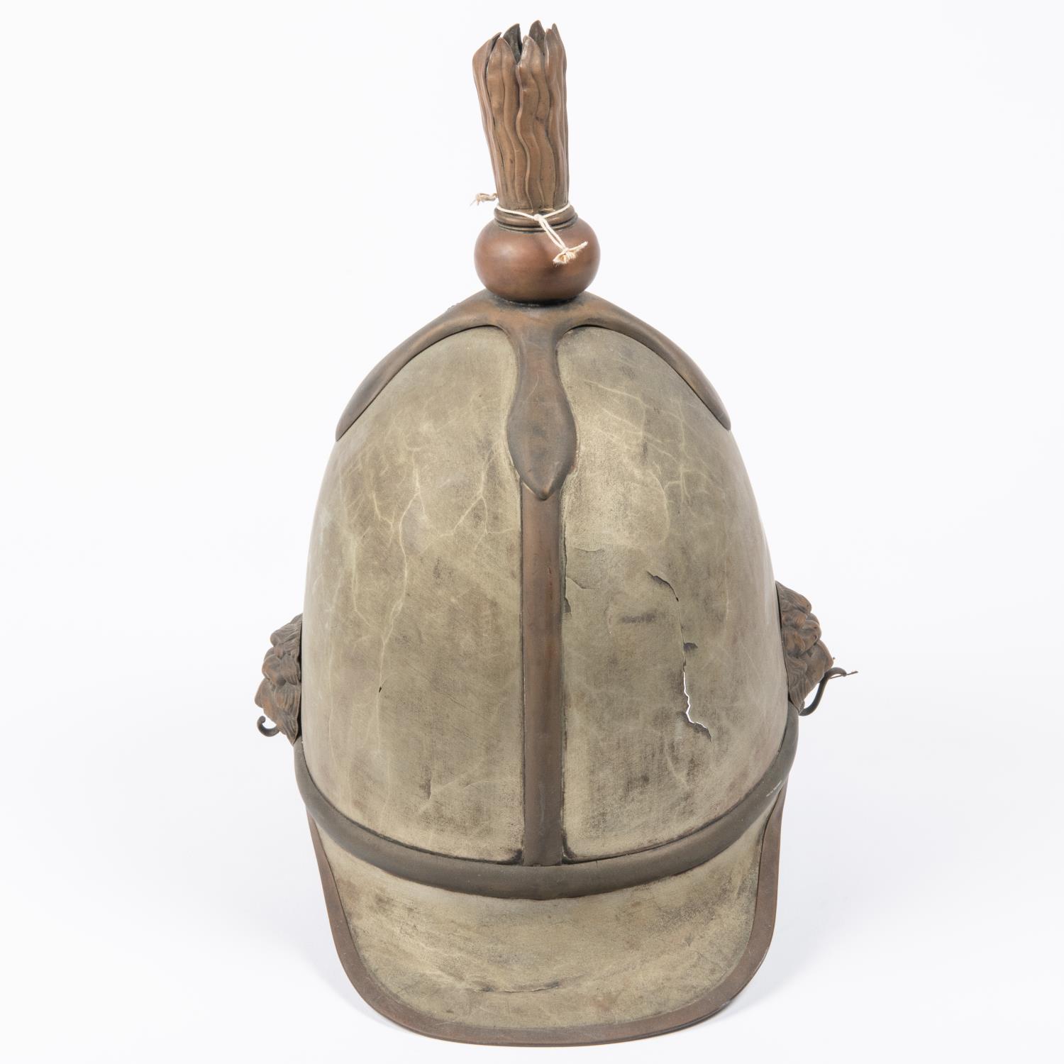 An unusual Victorian Albert cavalry type WM helmet, similar to Afghan Army Artillery patterns of the - Image 3 of 4