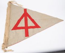 A Third Reich double sided triangular pennant, with swastika on one side and 15th Panzer Division