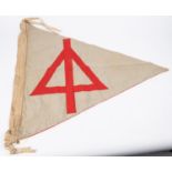 A Third Reich double sided triangular pennant, with swastika on one side and 15th Panzer Division