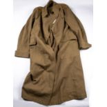 A scarce Yeomanry officers khaki greatcoat c 1902, it is a light shade of khaki and has yellow