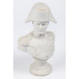 A Parian Ware bust of Napoleon, in uniform with bicorn hat, height 8". GC £50-60