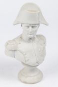 A Parian Ware bust of Napoleon, in uniform with bicorn hat, height 8". GC £50-60