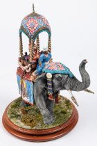 A painted metal model of an Indian elephant from a 14th-16th century wedding cortege, by Studio
