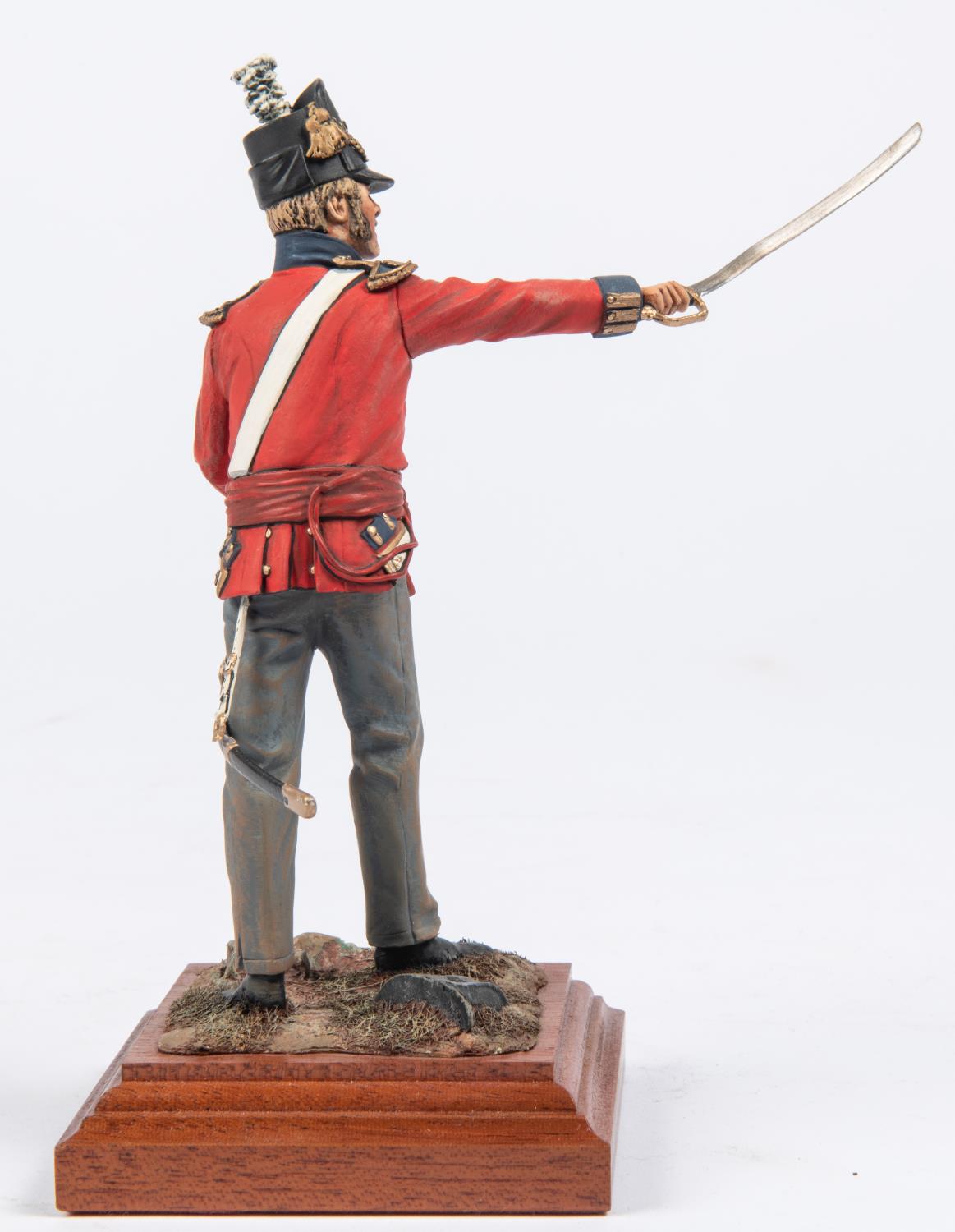 A good Charles Stadden figurine of a Waterloo Period Gunner, with polished wood base, height 12"; - Image 4 of 4