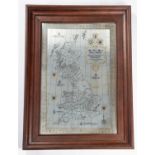 A hall marked silver limited edition "Map of Great Britain", by the Danbury Mint, 1978, 49cmx30cm,